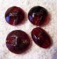 Antique Victorian Ruby Red Glass Buttons Bird Designs In Gold Self Shank Buttons photo 2