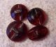 Antique Victorian Ruby Red Glass Buttons Bird Designs In Gold Self Shank Buttons photo 3