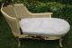 French Louis Carved,  Painted,  Gilded,  Cane Chaise Post-1950 photo 4