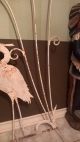 Screen Door Guard Great Heron Stork Bird Scrolling Wrought Iron Antique Vtg Door Plates & Backplates photo 2