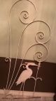 Screen Door Guard Great Heron Stork Bird Scrolling Wrought Iron Antique Vtg Door Plates & Backplates photo 5