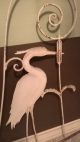 Screen Door Guard Great Heron Stork Bird Scrolling Wrought Iron Antique Vtg Door Plates & Backplates photo 6