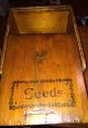 Antique General Store Display Seed Box Iowa Seed Co Slide Top Dovetailed Vtg Primitives photo 4