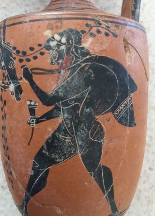 Ancient Greek Black Figure Lekythos Early 5th Century Bce photo