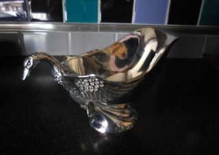 Vintage Silea Silver Plated Goose Gravy Boat Stunning photo