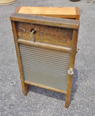 Antique Glass Washboard Recycled To A Wall Cabinet - Oak Body photo