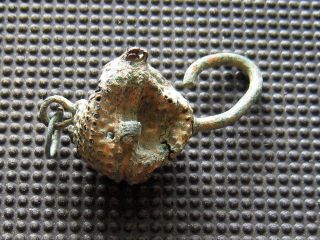 Antiques Roman Bronze Earring Gilded Found With Metal Detector photo