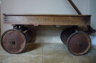 Rare Antique Shapleigh Hardware St Louis Childs Advertising Wagon Rugby photo