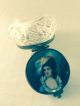 Antique Crystal Pill Box Snuff Box French Victorian Hand Painted Fab Figurines photo 11