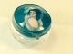 Antique Crystal Pill Box Snuff Box French Victorian Hand Painted Fab Figurines photo 3