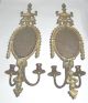 Heavy Brass Candle Sconces With Beveled Mirrors Metalware photo 1