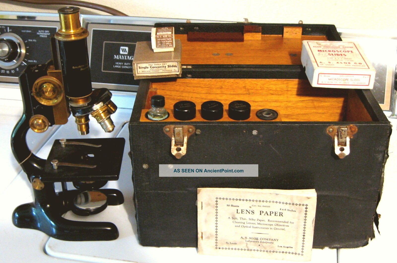 1924 Antique Bausch & Lomb Opt.  Co.  Research Microscope W/case Laboratory Microscopes & Lab Equipment photo