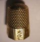 Fancy Antique Paneled 10 Kt Gold Thimble By Waite Thresher Early 1900,  S Sh Thimbles photo 1
