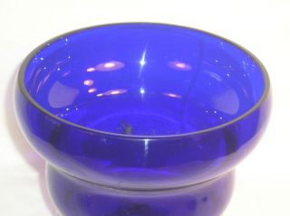An Art Deco Glass Streamline Modernist Design Polished Rim Blue Cobalt Vase L62 photo
