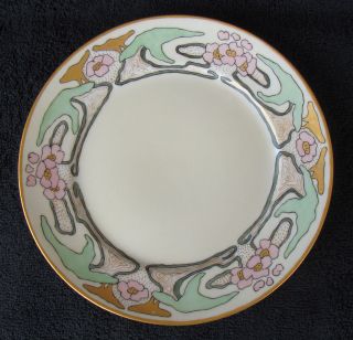 Antique Art Nouveau American Handpainted Signed Plate photo