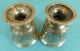 Rare Pair Indian Colonial Sterling Silver Peppers Fine Chased Leaf Bengal C1855 Salt & Pepper Shakers photo 8