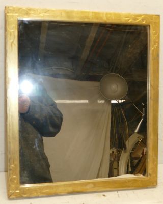 Antique 1800 ' S Etched Corner Water Gilded French Mirror / Frame photo