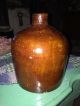1 Gallon Antique Dark Brown Salt Glazed Stoneware Beehive Whiskey Jug Crock Jugs photo 2