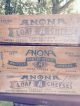 3 Vtg Old Wooden Cheese Boxes Anona Chicago Ill 5 Pound Crate Dove Tailed Prim Boxes photo 1