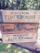 3 Vtg Old Wooden Cheese Boxes Anona Chicago Ill 5 Pound Crate Dove Tailed Prim Boxes photo 3