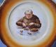 Antique Collectible Lebeau Porcelain Plate Monk Brown Porcelaine Carving Plates & Chargers photo 1