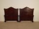 Pair 1930s / 40s Flame Or Figured Mahogany French Chippendale Twin Beds 1900-1950 photo 2