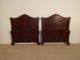 Pair 1930s / 40s Flame Or Figured Mahogany French Chippendale Twin Beds 1900-1950 photo 5