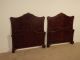 Pair 1930s / 40s Flame Or Figured Mahogany French Chippendale Twin Beds 1900-1950 photo 7