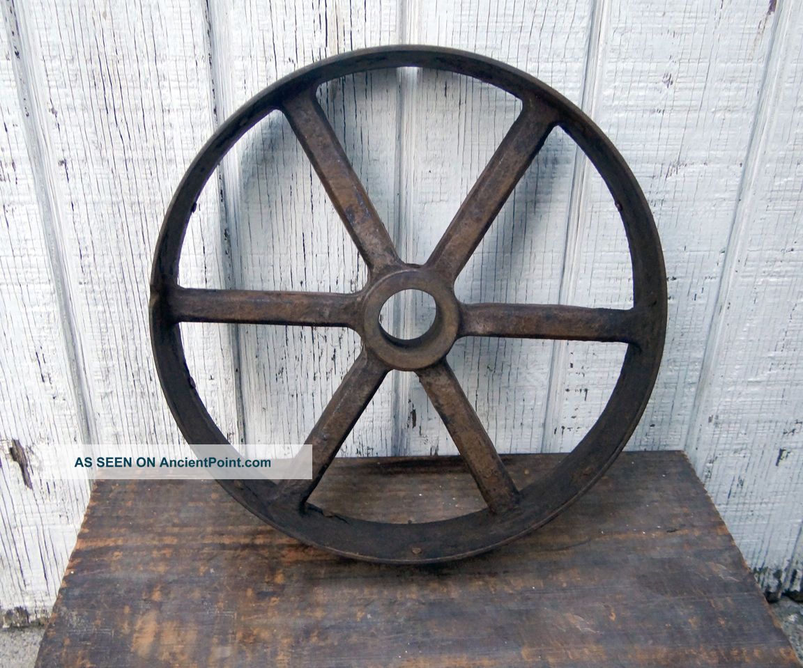 Vintage Cast Iron Industrial Wheel Gear Steampunk Garden Art Other Mercantile Antiques photo