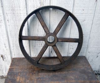 Vintage Cast Iron Industrial Wheel Gear Steampunk Garden Art photo