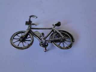 Miniature Bicycle,  Sterling Silver,  Italy Dated 1960,  Marked photo