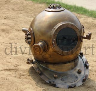Divers Helmet Anchor Engineering Solid Steel & Brass 18 