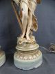 (2) Antique French Art Nouveau Lady Goddess Statue Figural L&f Moreau Lamp Lamps photo 5