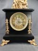 19thc Antique Egyptian Revival Figural Lady Goddess & Lion Statue Mantel Clock Clocks photo 2