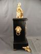 19thc Antique Egyptian Revival Figural Lady Goddess & Lion Statue Mantel Clock Clocks photo 3