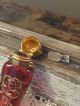 Antique Victorian French Ruby Red Chatelaine Perfume Scent Bottle Perfume Bottles photo 6