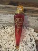 Antique Victorian French Ruby Red Chatelaine Perfume Scent Bottle Perfume Bottles photo 7