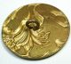 Antique Stamped Brass Button Art Nouveau Flower Design Buttons photo 1