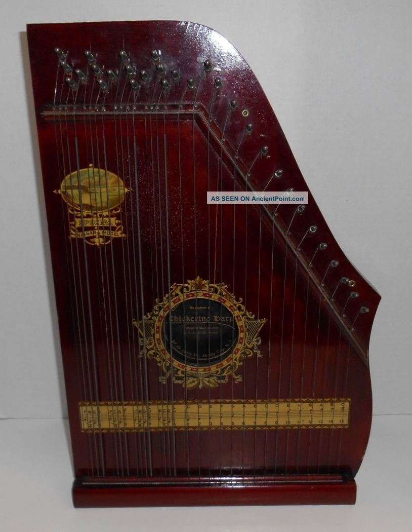 Oscar Schmidt Chickering Harp 1894 Special Niagara Model Antique String photo