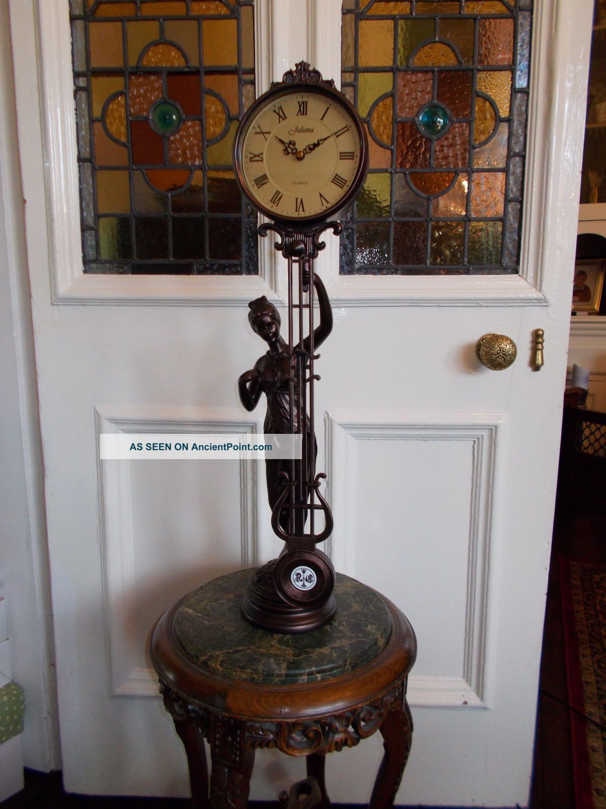 Junghans Swinging Lady Diana Clock Table Mantle Desk Clock Lady Figurine Statue Art Deco photo
