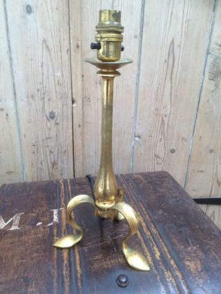 Arts And Crafts Brass Table Lamp C1910 Rewired photo