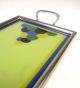 Bauhaus Cocktail Serving Tray Art Deco Glass Painting 1940 Salver Art Deco photo 3