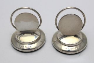 Pair Solid Silver Antique Menu Holders Place Name Setting (109 - 1 - Oey) photo