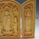 Decorated Boxwood Highly Difficulty Carved Floding Box - - - Western Trinity Boxes photo 3