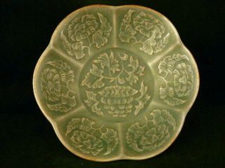 Antique Chinese Green Glaze Porcelain Rose Bowl photo
