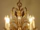 Fine 10 Light Brass Chandelier Crystal Vintage Lamp Old Antique Heart Shape Chandeliers, Fixtures, Sconces photo 1
