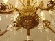 Fine 10 Light Brass Chandelier Crystal Vintage Lamp Old Antique Heart Shape Chandeliers, Fixtures, Sconces photo 7
