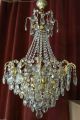 Antique French Huge Spider Style Crystal Chandelier Lamp 1940s 20 In Chandeliers, Fixtures, Sconces photo 9