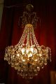 Antique French Huge Spider Style Crystal Chandelier Lamp 1940s 20 In Chandeliers, Fixtures, Sconces photo 4