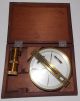 Vintage Quality Rare Brass Compass - Orig Wood Case - Calculate Distance & Direction Compasses photo 9